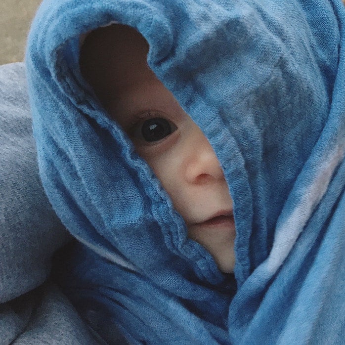 Blue hotsell muslin blanket